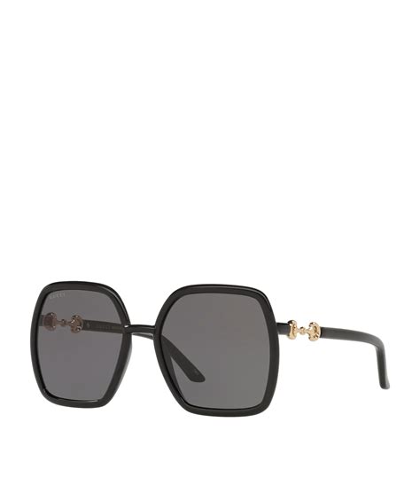 gucci horsebit 58mm square sunglasses|gucci women's oversized square sunglasses.